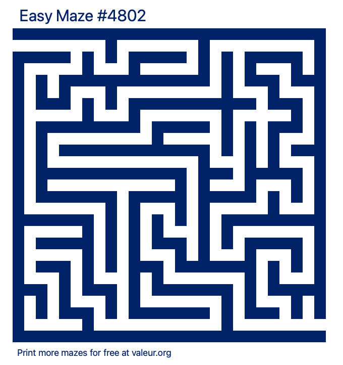 Free Printable Easy Maze number 4802