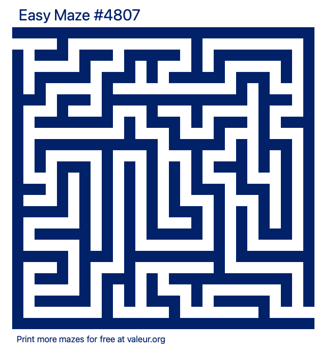 Free Printable Easy Maze number 4807