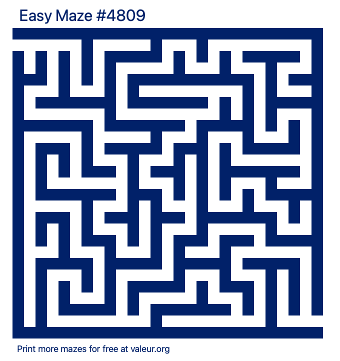 Free Printable Easy Maze number 4809