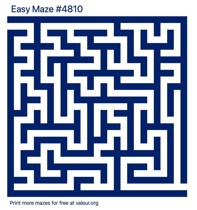 Free Printable Easy Maze number 4810