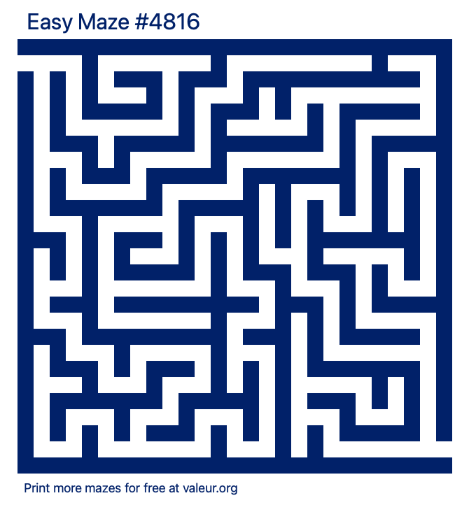 Free Printable Easy Maze number 4816