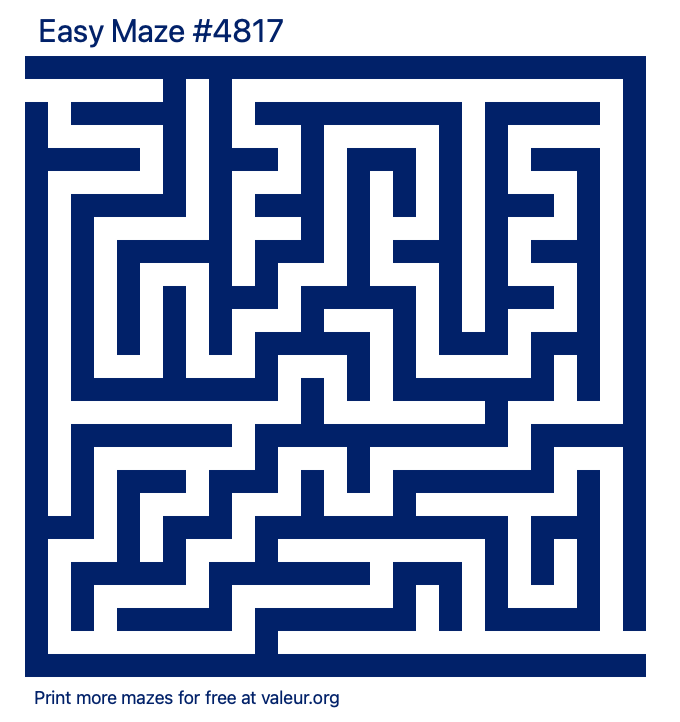 Free Printable Easy Maze number 4817