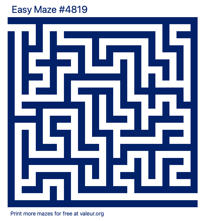 Free Printable Easy Maze number 4819