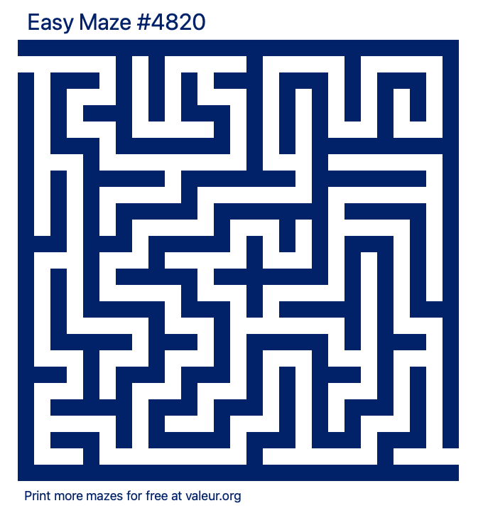 Free Printable Easy Maze number 4820