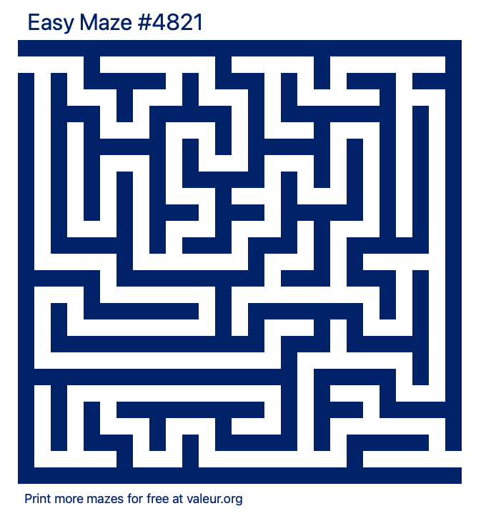 Free Printable Easy Maze number 4821