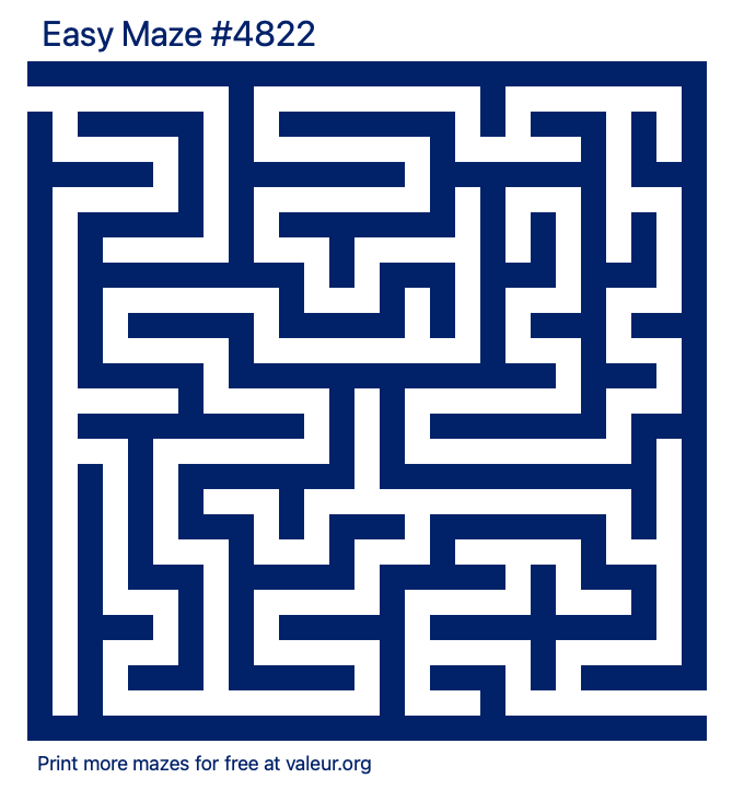 Free Printable Easy Maze number 4822