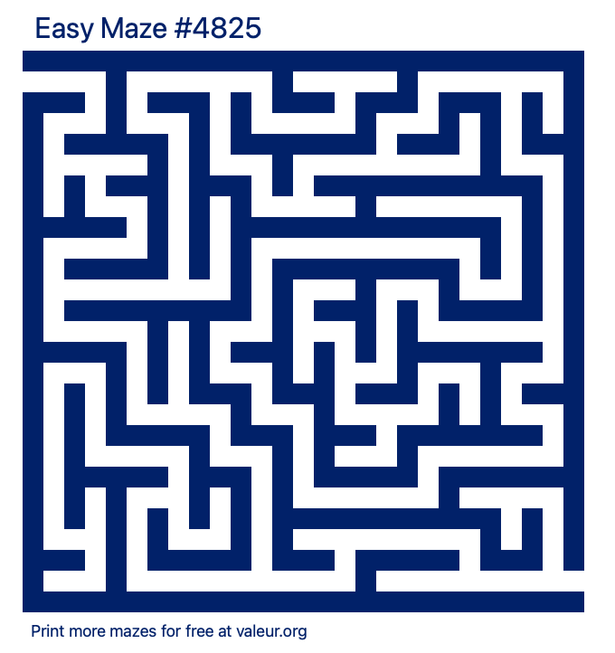 Free Printable Easy Maze number 4825