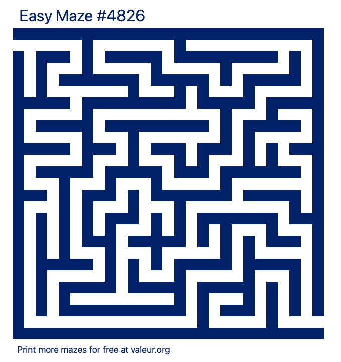 Free Printable Easy Maze number 4826