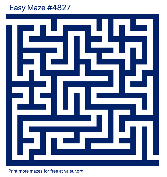 Free Printable Easy Maze number 4827