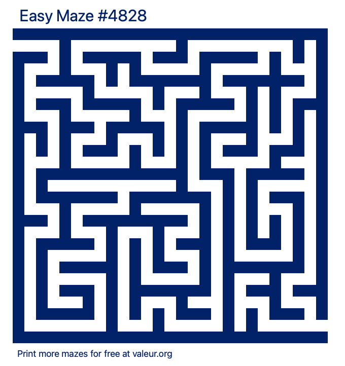 Free Printable Easy Maze number 4828