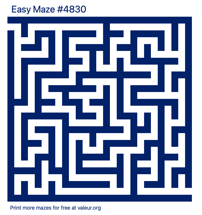 Free Printable Easy Maze number 4830