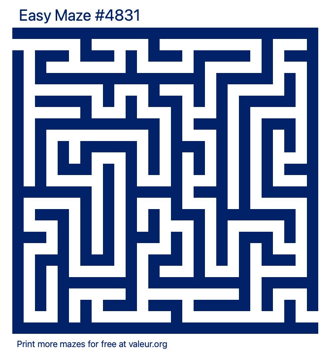 Free Printable Easy Maze number 4831