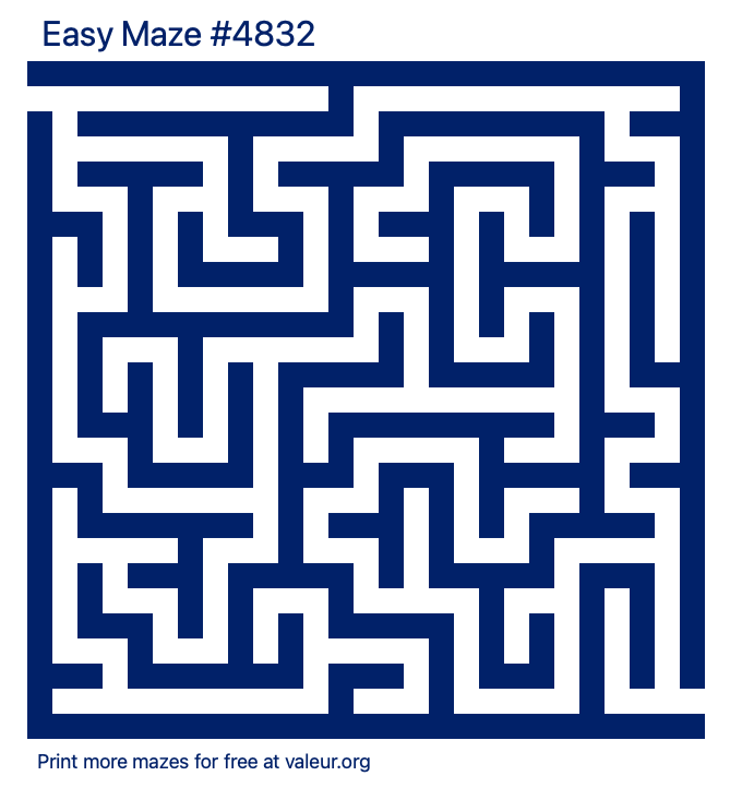 Free Printable Easy Maze number 4832