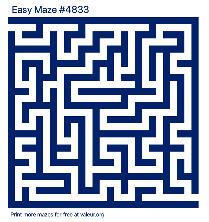 Free Printable Easy Maze number 4833