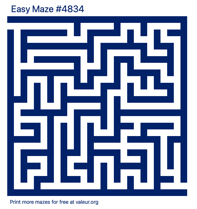 Free Printable Easy Maze number 4834