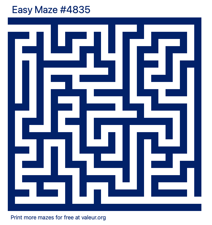 Free Printable Easy Maze number 4835