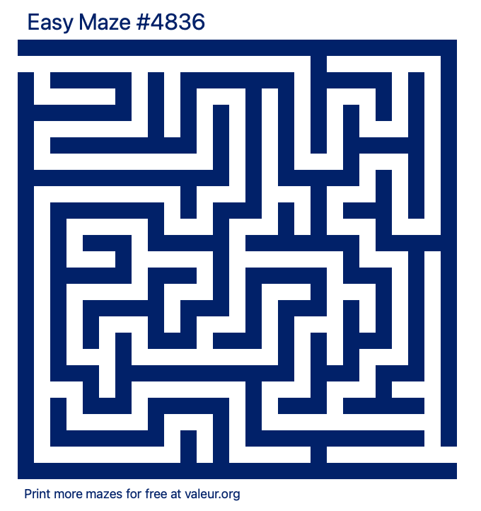 Free Printable Easy Maze number 4836