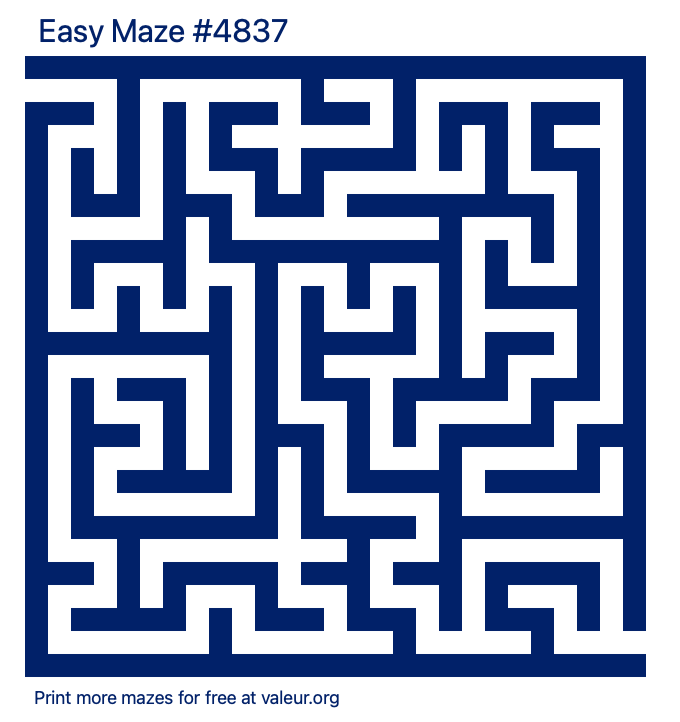 Free Printable Easy Maze number 4837