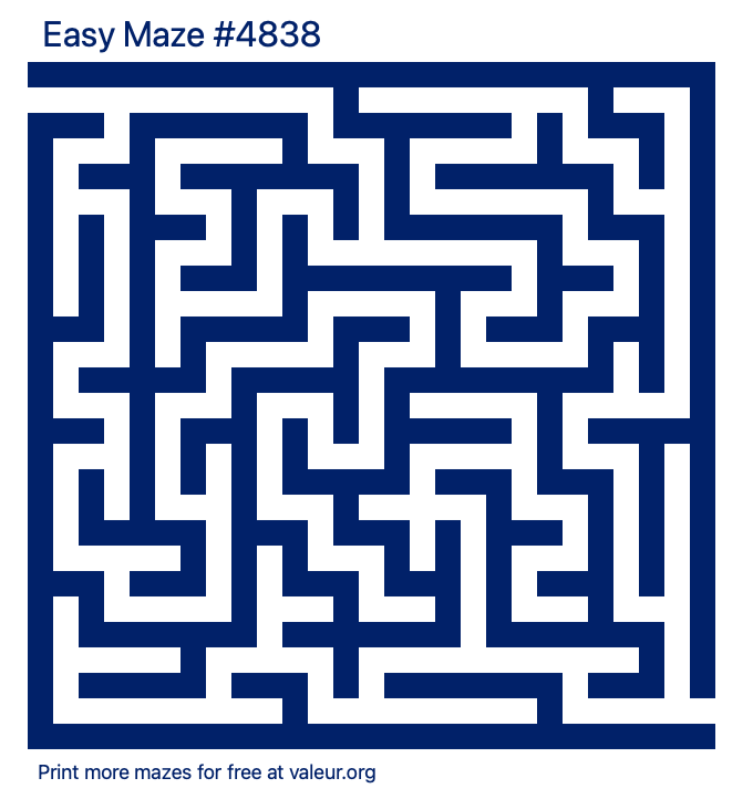 Free Printable Easy Maze number 4838