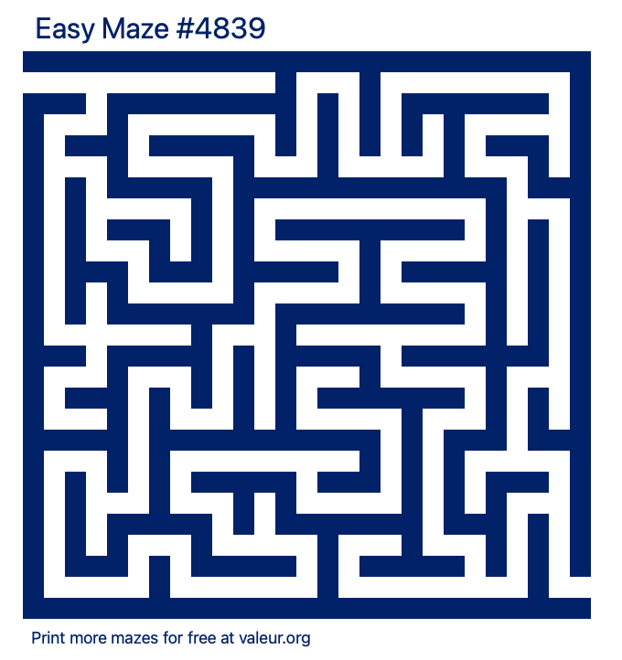 Free Printable Easy Maze number 4839