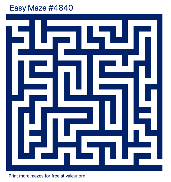 Free Printable Easy Maze number 4840