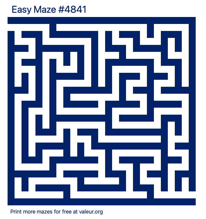 Free Printable Easy Maze number 4841