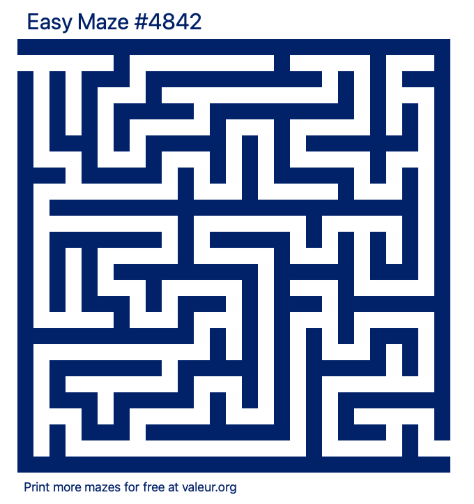 Free Printable Easy Maze number 4842