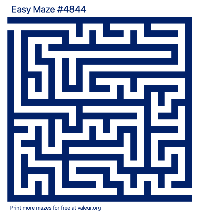 Free Printable Easy Maze number 4844