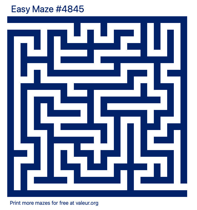 Free Printable Easy Maze number 4845