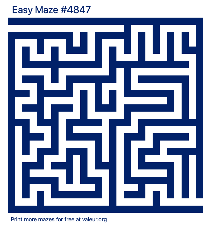 Free Printable Easy Maze number 4847