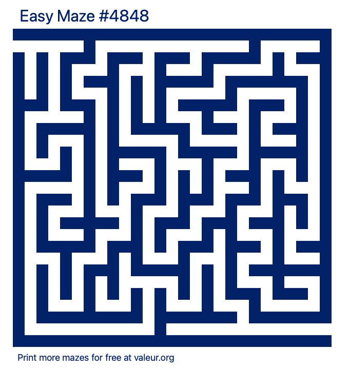 Free Printable Easy Maze number 4848