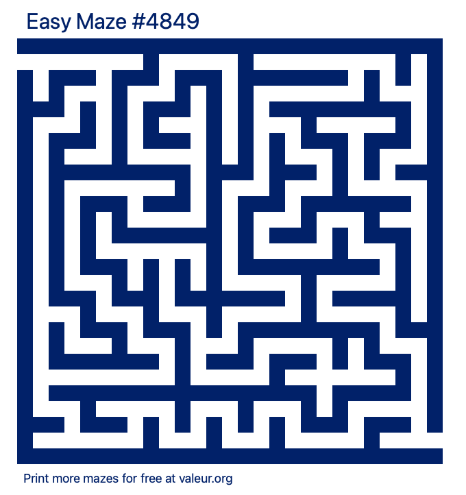 Free Printable Easy Maze number 4849