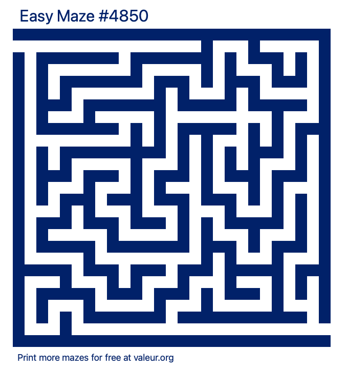 Free Printable Easy Maze number 4850