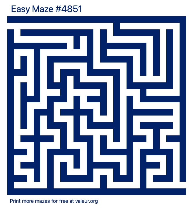 Free Printable Easy Maze number 4851