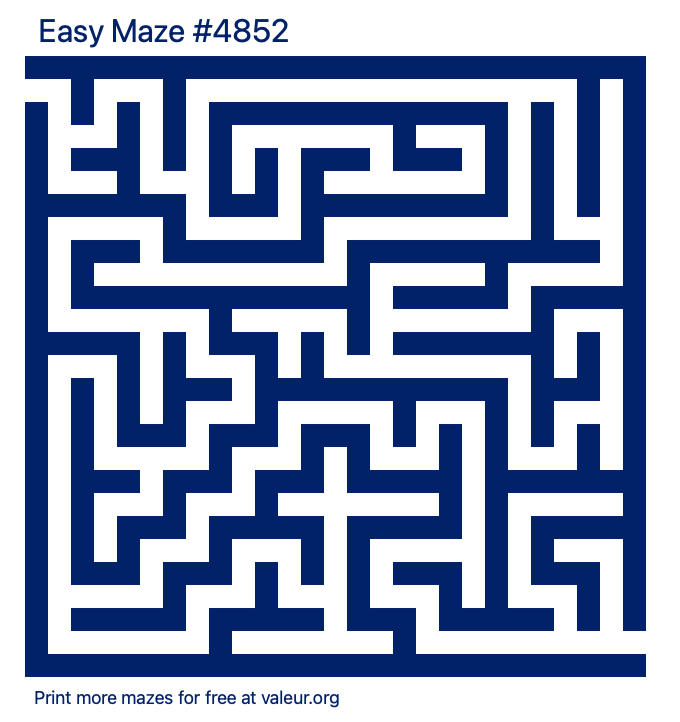 Free Printable Easy Maze number 4852