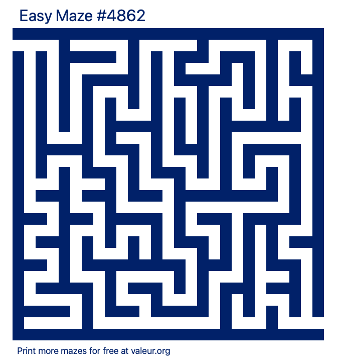 Free Printable Easy Maze number 4862