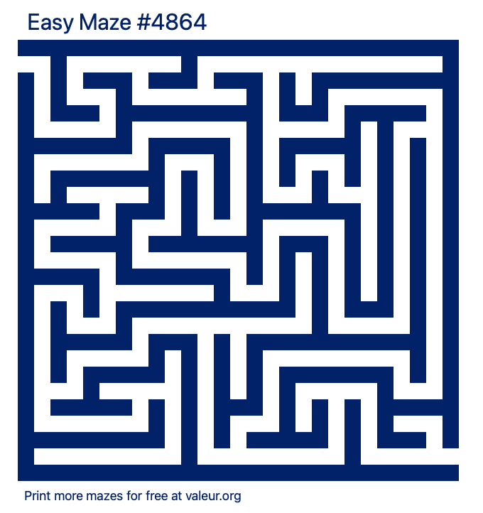 Free Printable Easy Maze number 4864