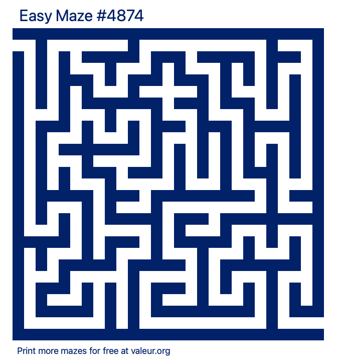 Free Printable Easy Maze number 4874