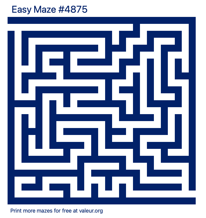 Free Printable Easy Maze number 4875