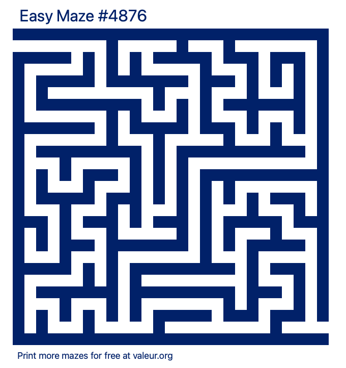 Free Printable Easy Maze number 4876