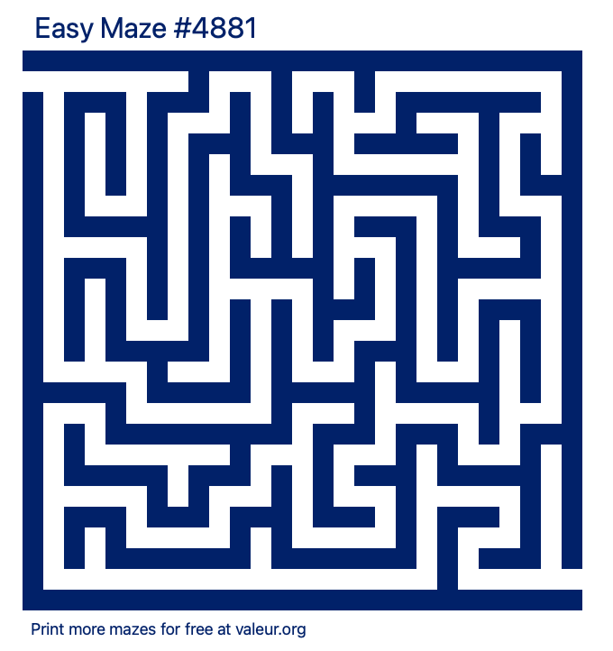 Free Printable Easy Maze number 4881