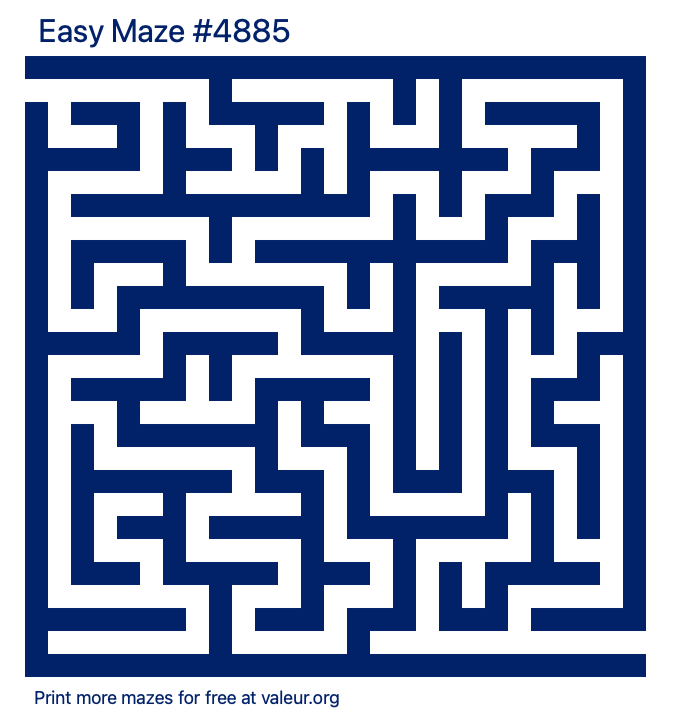 Free Printable Easy Maze number 4885