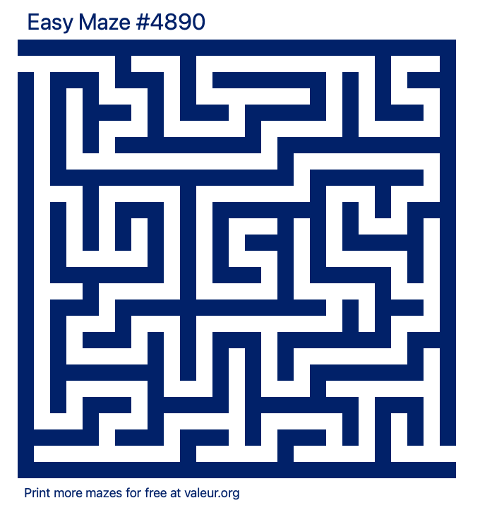 Free Printable Easy Maze number 4890