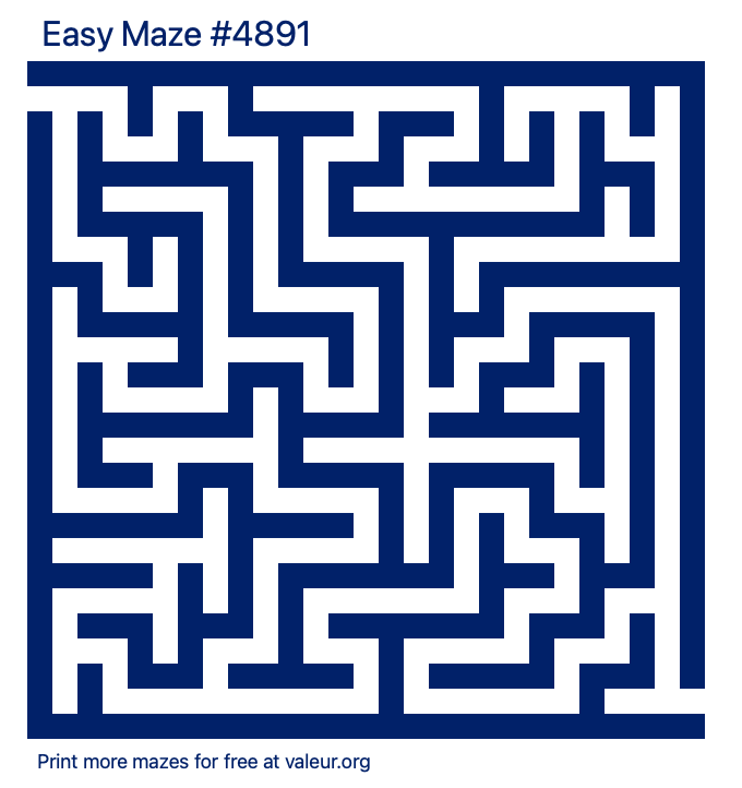 Free Printable Easy Maze number 4891