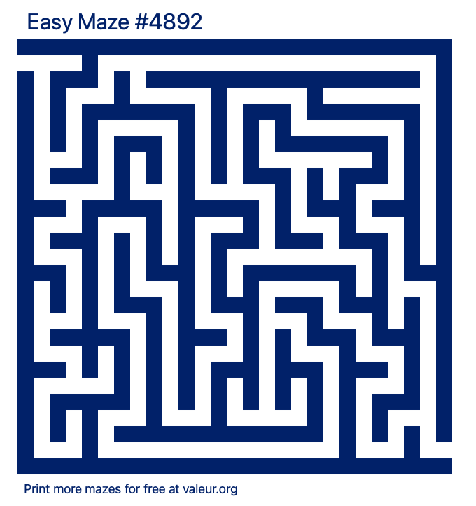 Free Printable Easy Maze number 4892