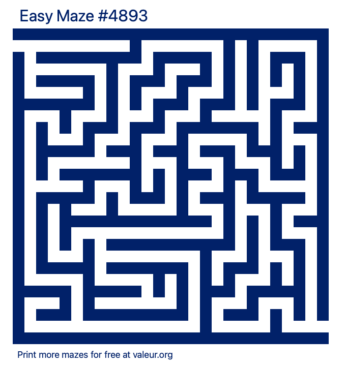 Free Printable Easy Maze number 4893