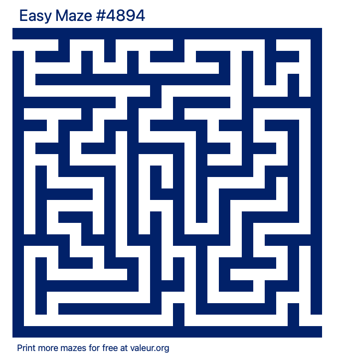 Free Printable Easy Maze number 4894