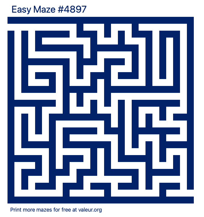 Free Printable Easy Maze number 4897