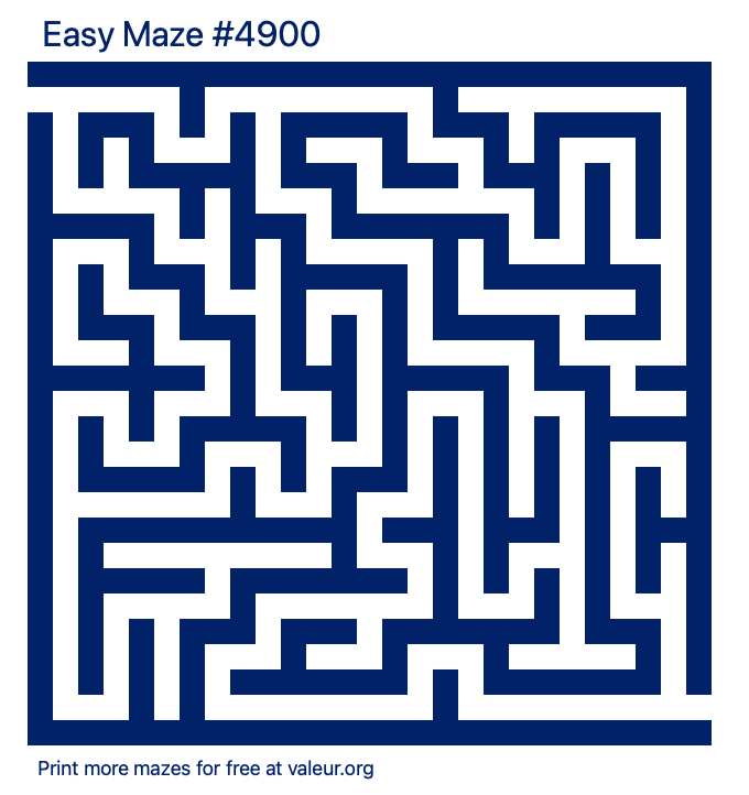 Free Printable Easy Maze number 4900