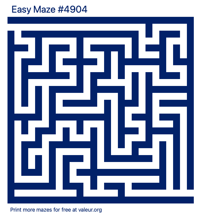 Free Printable Easy Maze number 4904